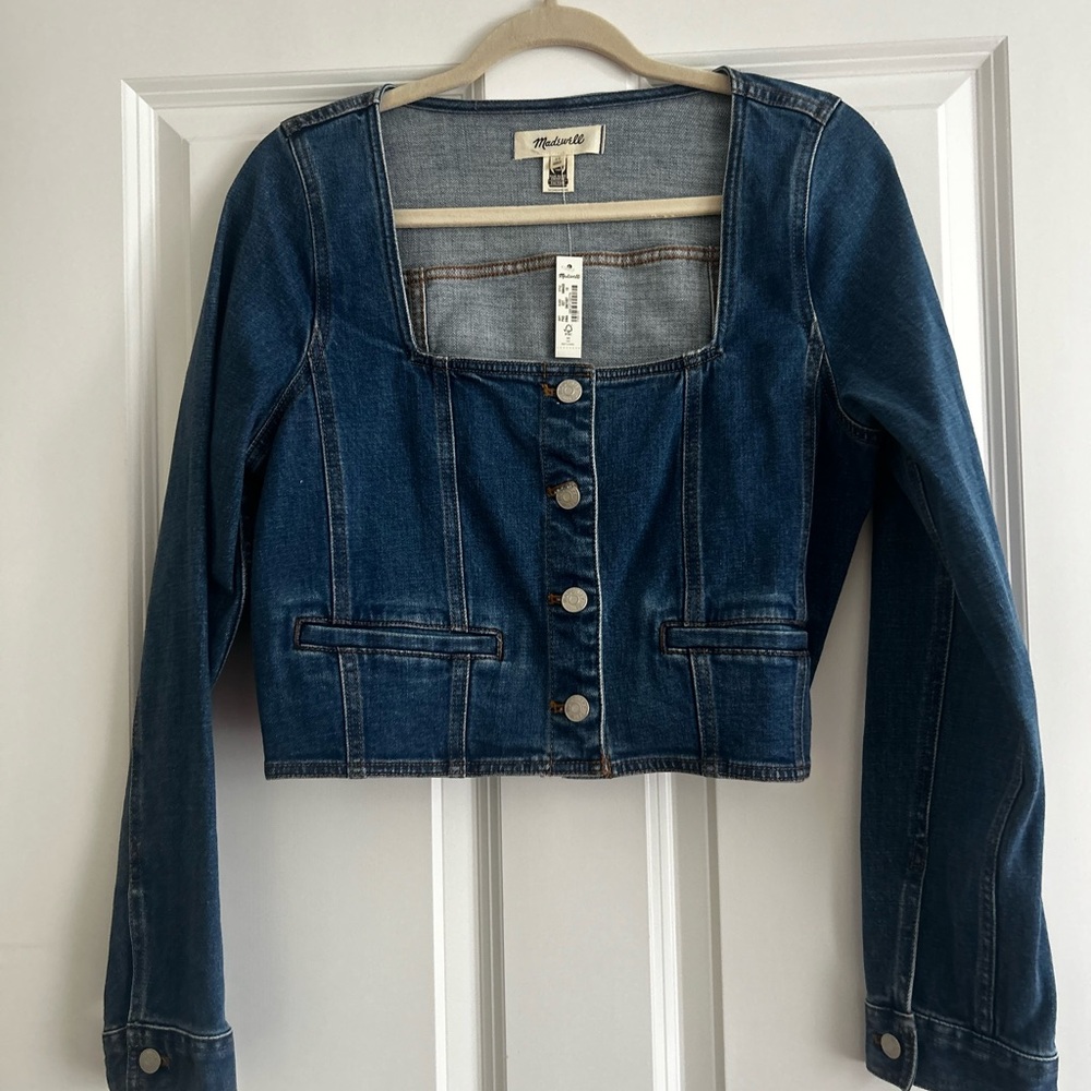 Madewell Dark Blue Denim Cropped Jacket/Shirt